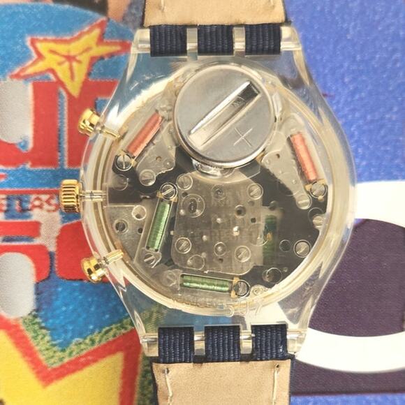 Swatch watch BLUE HORIZON SCK108 1995 Chrono New Old Stock - Picture 7 of 8